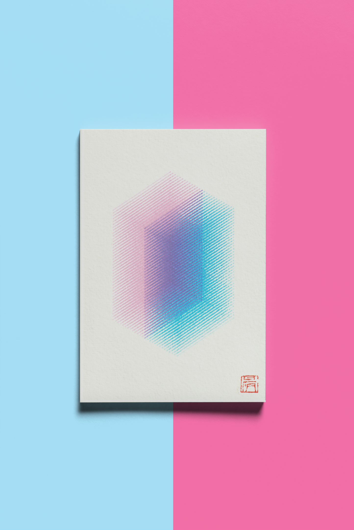 Postcard, Prism in Neon Pink and Ice Blue