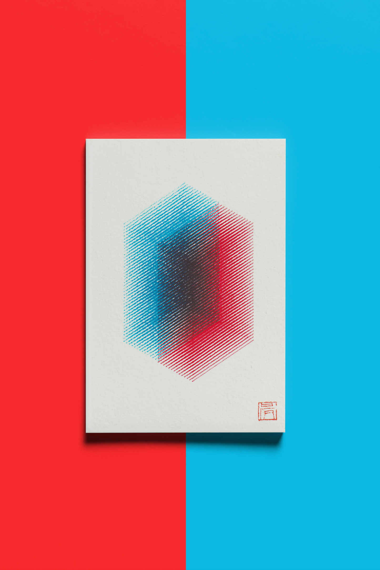 Postcard, Prism in Strawberry Red and Azure