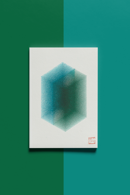 Postcard, Prism in Pine Green and Turquoise